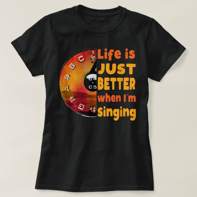 Camiseta La vida es mejor cuando estoy cantando pipa de pip (Diseño del anverso)