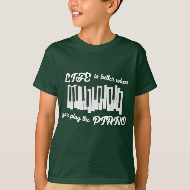 Camiseta La Vida Es Mejor Cuando Juegas Al Piano (Anverso)