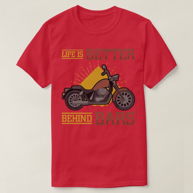 Camiseta La vida es mejor detrás de la motocicleta de helic (Diseño del anverso)