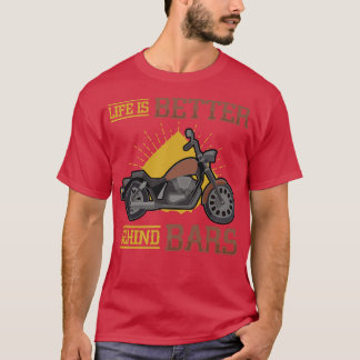 Camiseta La vida es mejor detrás de la motocicleta de helic