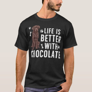 Camiseta La vida es mejor Dueño de Labrador Chocolate