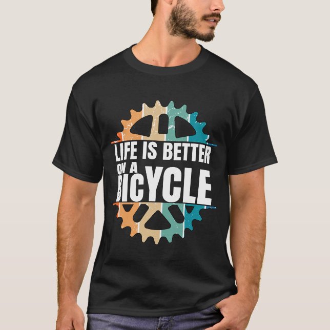 Camiseta La vida es mejor en bicicleta, bicicleta (Anverso)