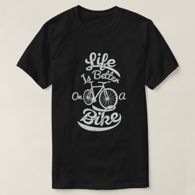 Camiseta La vida es mejor en bicicleta Ciclismo divertido y (Diseño del anverso)