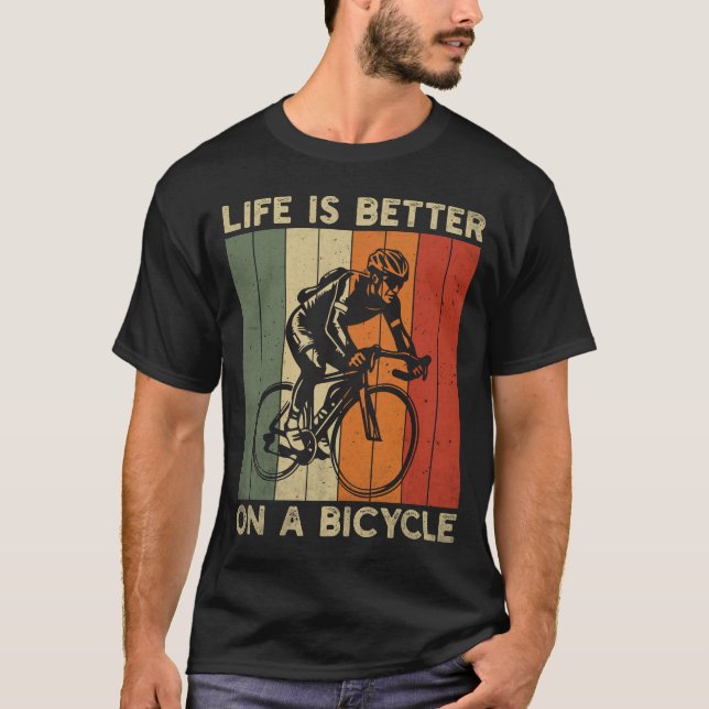 Camiseta La vida es mejor en bicicleta divertida (Anverso)