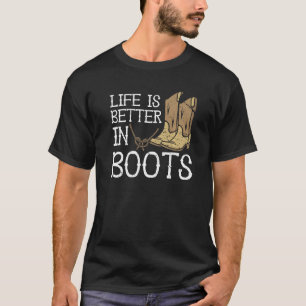 Camiseta La Vida Es Mejor En Boots Country Cowgirl