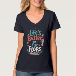 Camiseta La vida es mejor en chanclas – Playa tropical dive