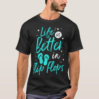 Camiseta La Vida Es Mejor En Chanclas Verano Playa