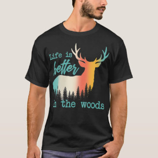 Camiseta La vida es mejor en el bosque de renos Colorf