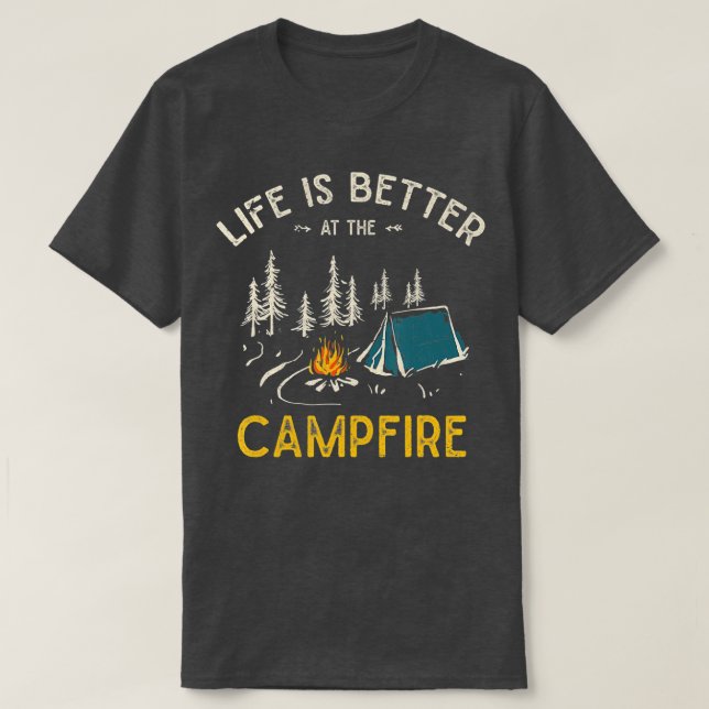 Camiseta La Vida Es Mejor En El Campamento Camionero De Cam (Diseño del anverso)