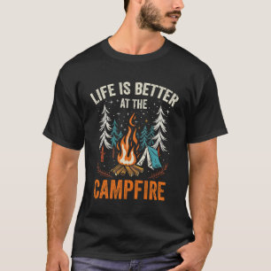 Camiseta La Vida Es Mejor En El Campamento De Campfire Funn