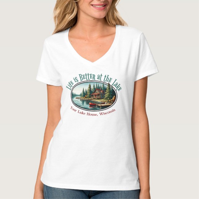Camiseta La vida es mejor en el lago (Anverso)
