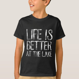 Camiseta La vida es mejor en el lago divertido camping pesc