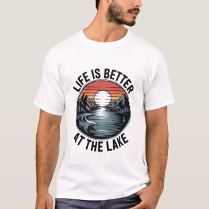 Camiseta La vida es mejor en el lago Inspirador Divertido R
