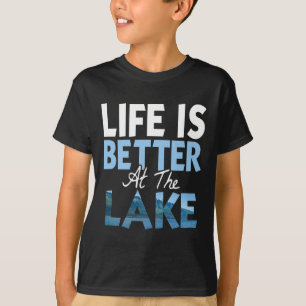 Camiseta La vida es mejor en el lago Pesca en barca 