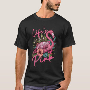 Camiseta La vida es mejor en el reloj de aves tropicales de