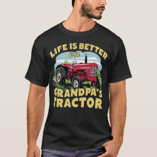 Camiseta La Vida Es Mejor En El Tractor De Abuelo Niños Gra