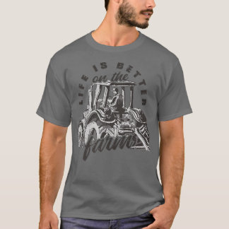 Camiseta La vida es mejor en el tractor de granjeros.