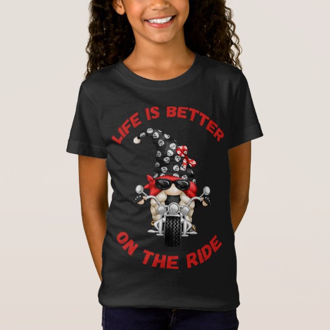 Camiseta La Vida Es Mejor En El Viajero Cute Oldschool Bike (Anverso)