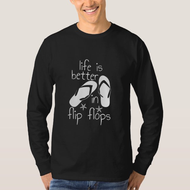Camiseta La Vida Es Mejor En Flip Flops (Anverso)