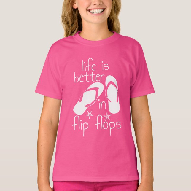 Camiseta La Vida Es Mejor En Flip Flops (Anverso)