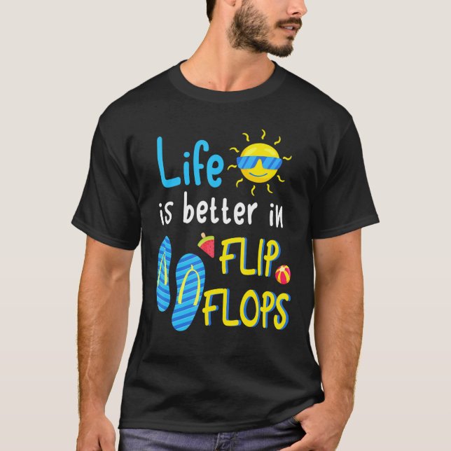 Camiseta La Vida Es Mejor En Flip Flops 3 (Anverso)
