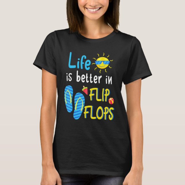 Camiseta La Vida Es Mejor En Flip Flops 3 (Anverso)