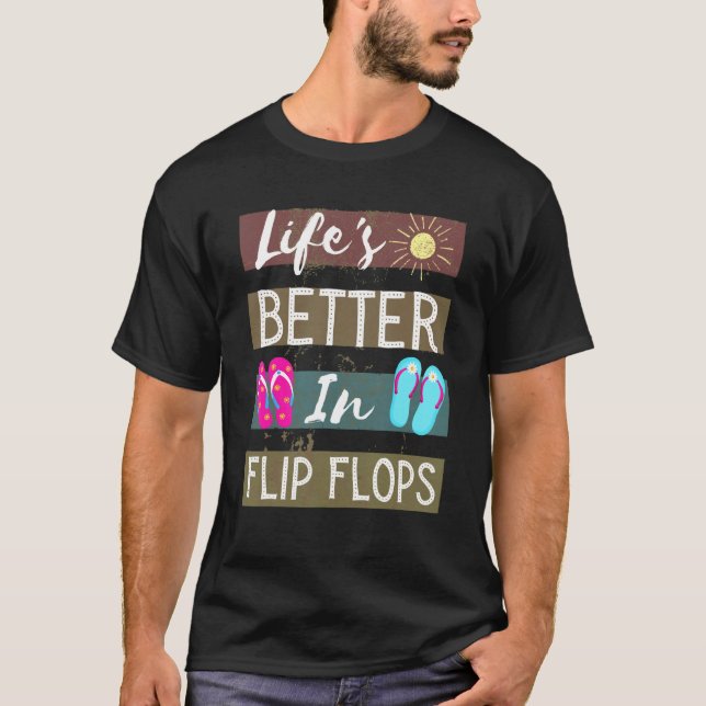 Camiseta La Vida Es Mejor En Flip Flops 4 (Anverso)