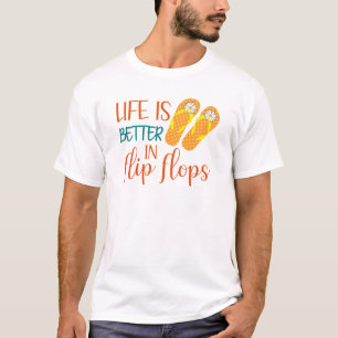 Camiseta La Vida Es Mejor En Flip Flops, Cita De Verano