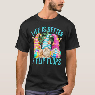 Camiseta La Vida Es Mejor En Flip Flops Gnomes De Verano Pa