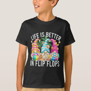 Camiseta La Vida Es Mejor En Flip Flops Para El Sumario De 