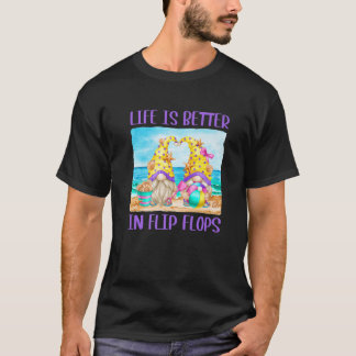 Camiseta La Vida Es Mejor En Flip Flops Para Las Mujeres -