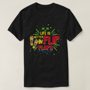 Camiseta La Vida Es Mejor En Flip Flops Summer Holiday