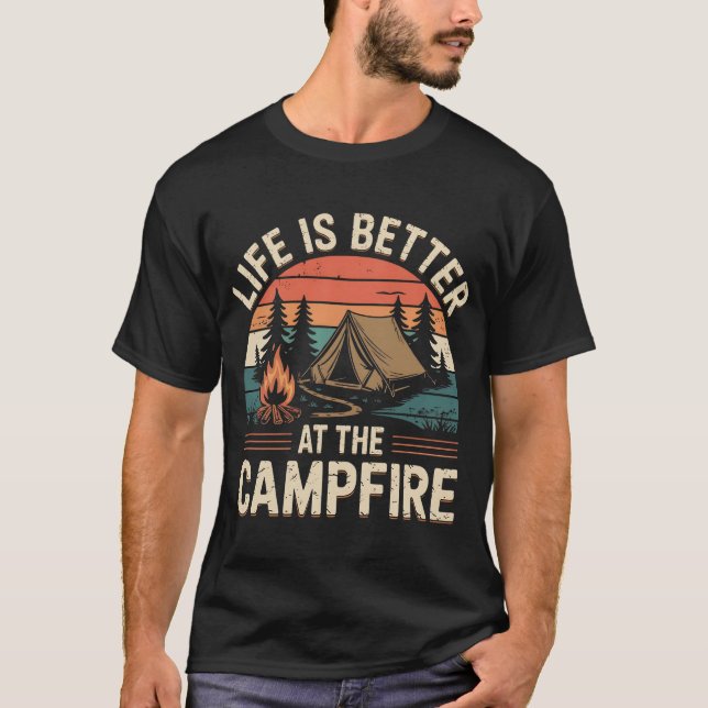 Camiseta La vida es mejor en la fogata (Anverso)