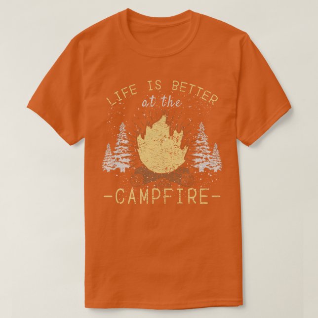 Camiseta La Vida Es Mejor En La Fogata (Diseño del anverso)