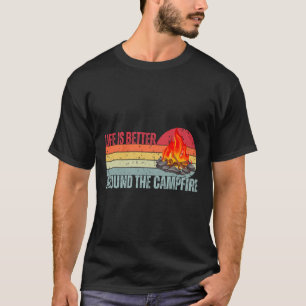 Camiseta La vida es mejor en la fogata divertido campista c