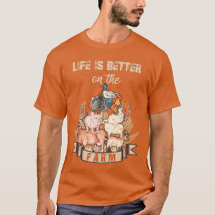 Camiseta La vida es mejor en la granja de animales comestib