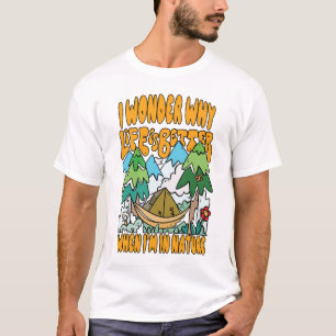 Camiseta La Vida Es Mejor En La Naturaleza Hombres Blanco