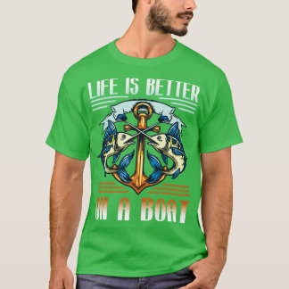 Camiseta La Vida Es Mejor En La Pesca Graciosa De Un Pescad