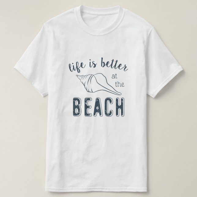 Camiseta La vida es mejor en la playa (Diseño del anverso)