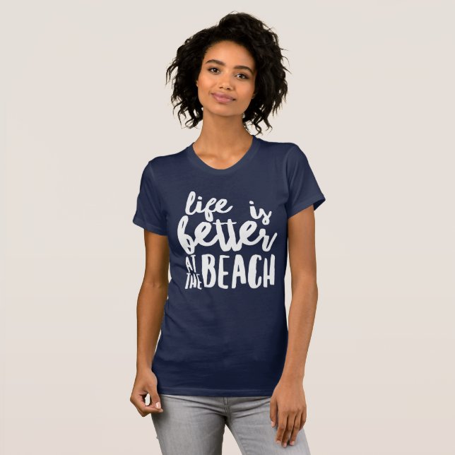 Camiseta la vida es mejor en la playa (Anverso completo)