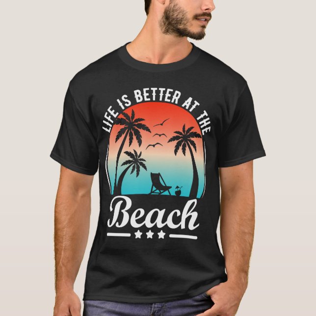 Camiseta La Vida Es Mejor En La Playa (Anverso)