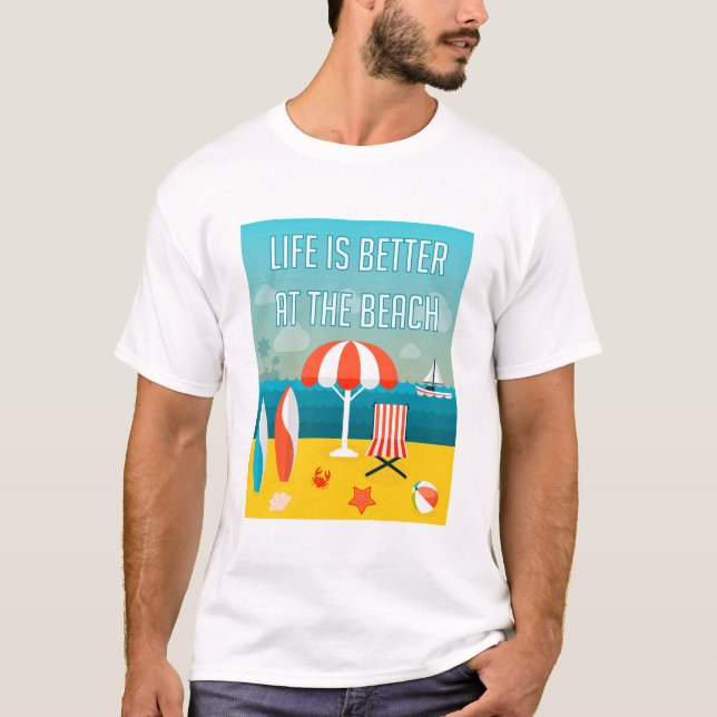 Camiseta La vida es mejor en la playa (Anverso)