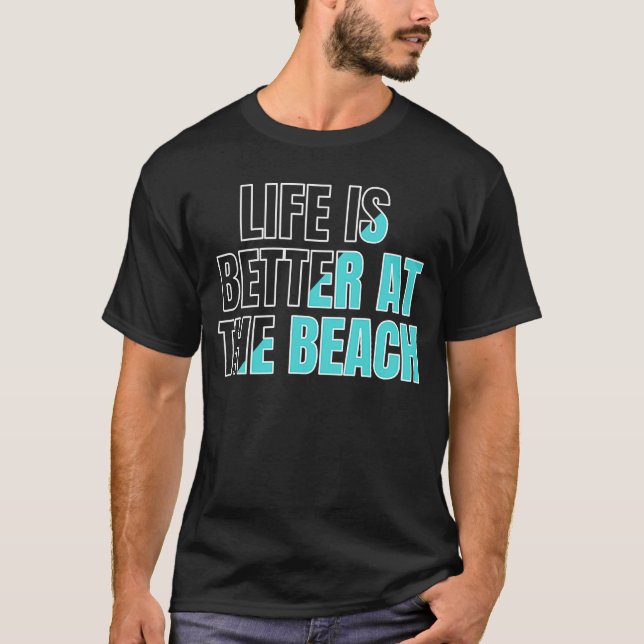Camiseta La vida es mejor en la playa verano fresco (Anverso)