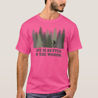 Camiseta La Vida Es Mejor En La Senderismo De Woods Travell