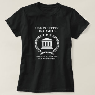 Camiseta La vida es mejor en la universidad universitaria d