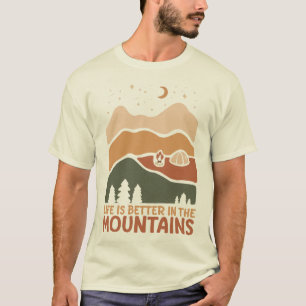 Camiseta La vida es mejor en las montañas Estética Montaños