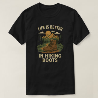 Camiseta La vida es mejor en los botes de senderismo
