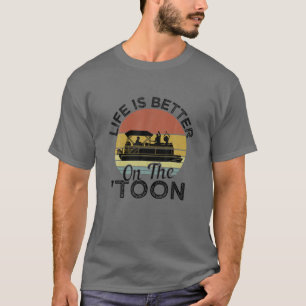 Camiseta La Vida Es Mejor En Toon Vintage Retro Pontoonina