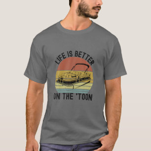 Camiseta La Vida Es Mejor En Toon Vintage Retro Pontoonina