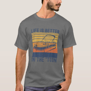Camiseta La Vida Es Mejor En Toon Vintage Retro Pontoonina
